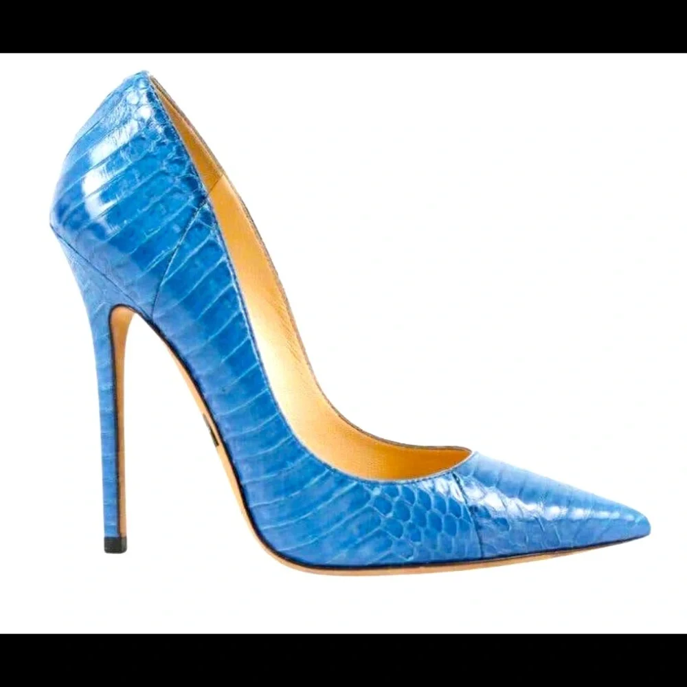 JIMMY CHOO gorgeous exotic snakeskin leather heels, size 36.5 - Picture 1 of 5